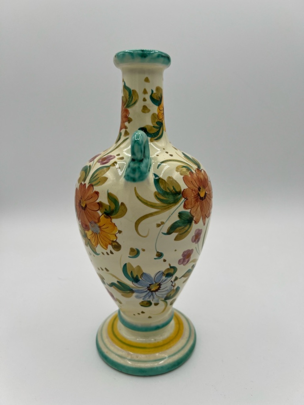 Deruta Italy hand painted floral vase - Picture 3 of 10
